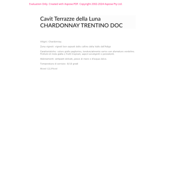 VINO BIANCO DOC CHARDONNAY TERRAZZE LUNA 75 CL