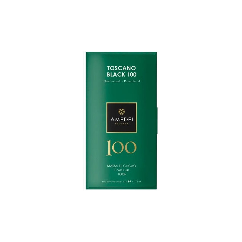 CIOCCOLATO TOSCANO BLACK FONDENTE 100% AMEDEI 50 G