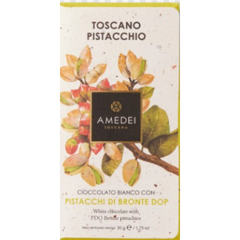 CIOCCOLATO TOSCANO BIANCO E PISTACCHI AMEDEI 50 GR