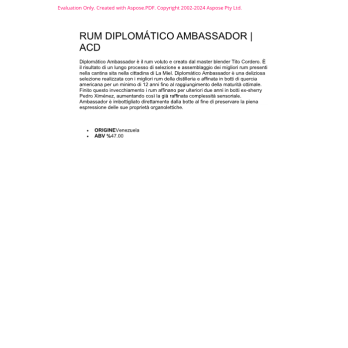 RUM DIPLOMATICO AMBASSADOR ASTUCCIO AMBASSADOR 700