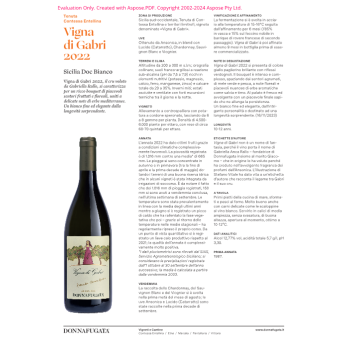 VINO BIANCO VIGNA DI GABRI DOC DONNAFUGATA 75 CL