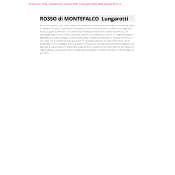 VINO ROSSO MONTEFALCO DOC LUNGAROTTI 75 CL