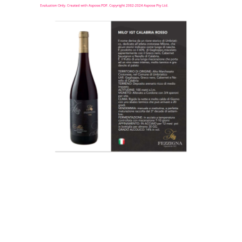 VINO ROSSO IGT MILO' FEZZIGNA 75 CL