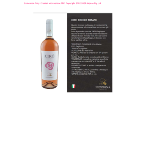 VINO ROSATO CIRO' DOC BIO FEZZIGNA 75 CL