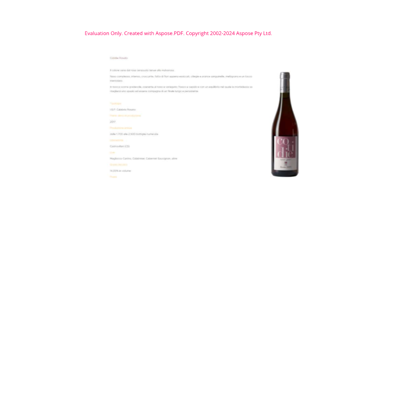 VINO ROSATO COTIDIE SPIRITI EBBRI 75 CL