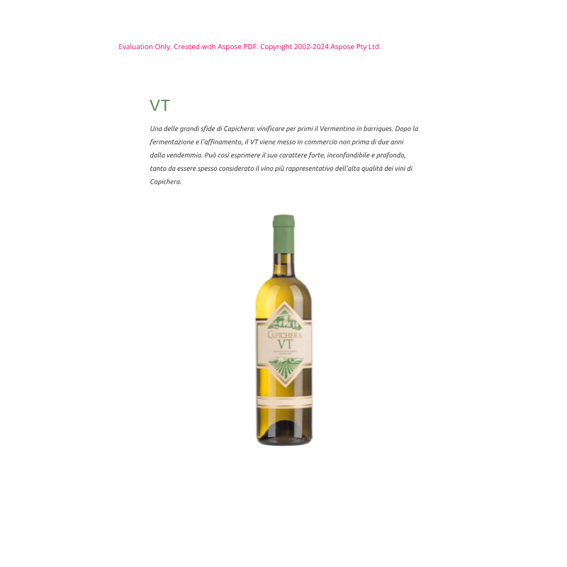 VINO BIANCO DOCG VT CAPICHERA 75 CL