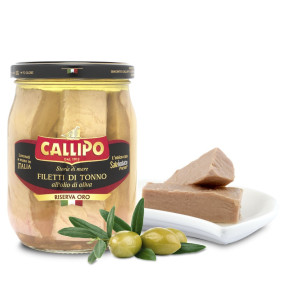 TONNO FILETTI RIS.ORO O.OLIVA VETRO CALLIPO 550 GR