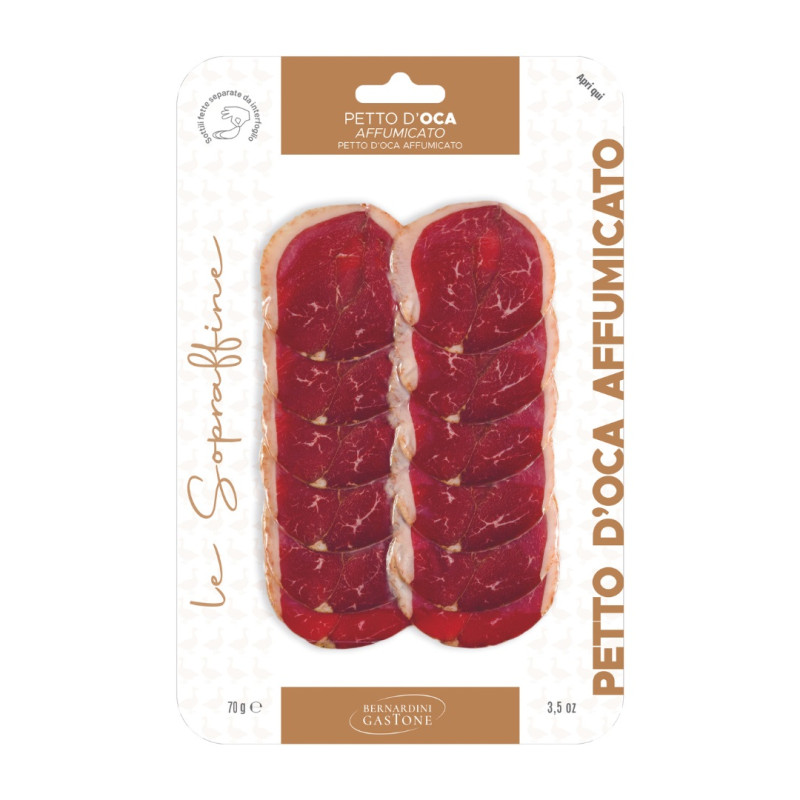 PETTO D'OCA AFFUMICATO PREAFFETTATO GASTONE 70 GR