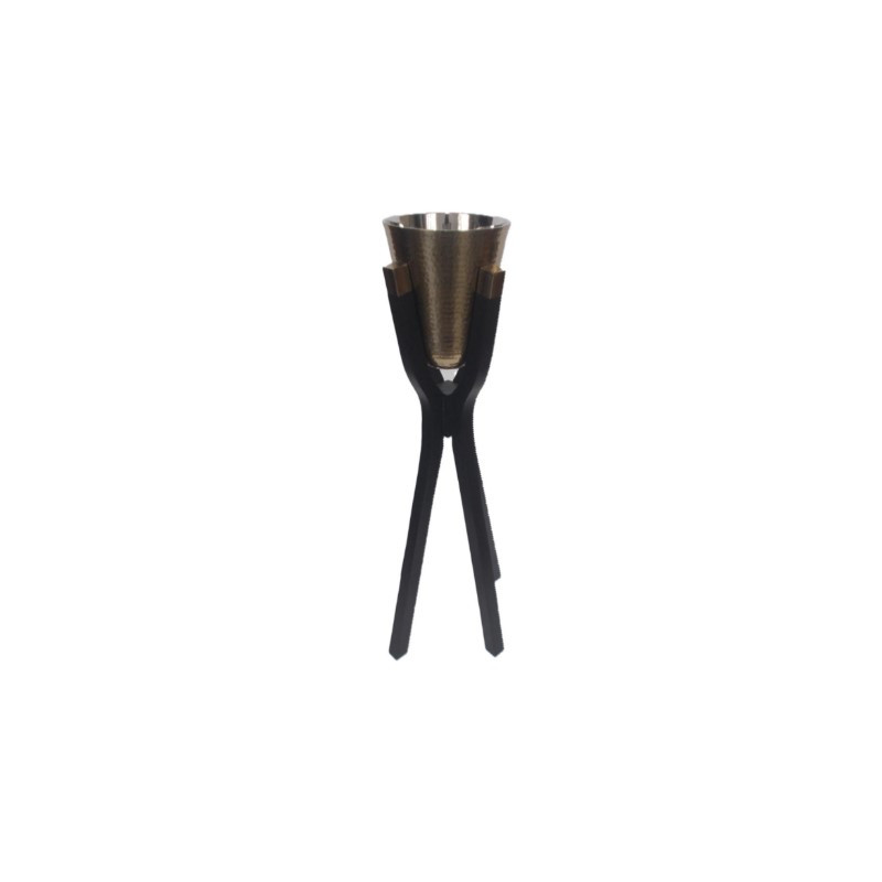 COLONNA NERA 4 GAMBE C/SECCH O RO 34X84H 21X26H