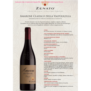 VINO ROSSO AMARONE VALPOLICELLA ZENATO 75 CL