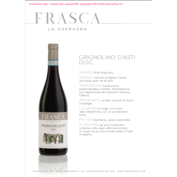 VINO BIANCO GRIGNOLINO D'ASTI FRASCA 75 CL