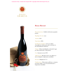 VINO ROSSO BARONE' MAGNA GRAECIA 75 CL