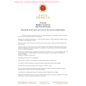 VINO ROSSO VI SECOLO MAGNA GRAECIA 75 CL