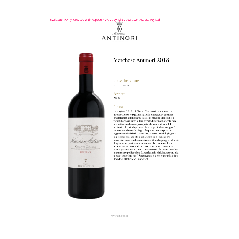 VINO ROSSO RISERVA VILLA ANTINORI 75 CL