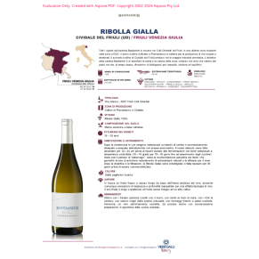 VINO BIANCO RIBOLLA GIALLA BASTIANICH 75 CL