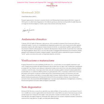 VINO ROSSO MONTESODI FRESCOBALDI 75 CL