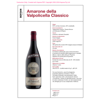 VINO ROSSO AMARONE VALPOLICELLA DOCG BERTANI 1,5 L