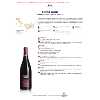 VINO ROSSO PINOT NOIR CROTTA DI VEGNERON 75 CL