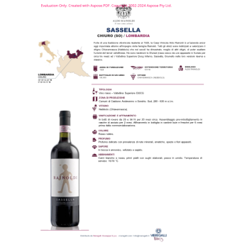VINO ROSSO SASSELLA RISERVA RAINOLDI 75 CL