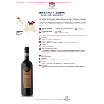 VINO ROSSO INFERNO RISERVA RAINOLDI 75 CL