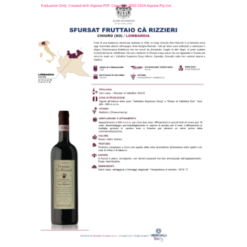 VINO ROSSO SFURSAT FRUTTAIO RAINOLDI 75 CL