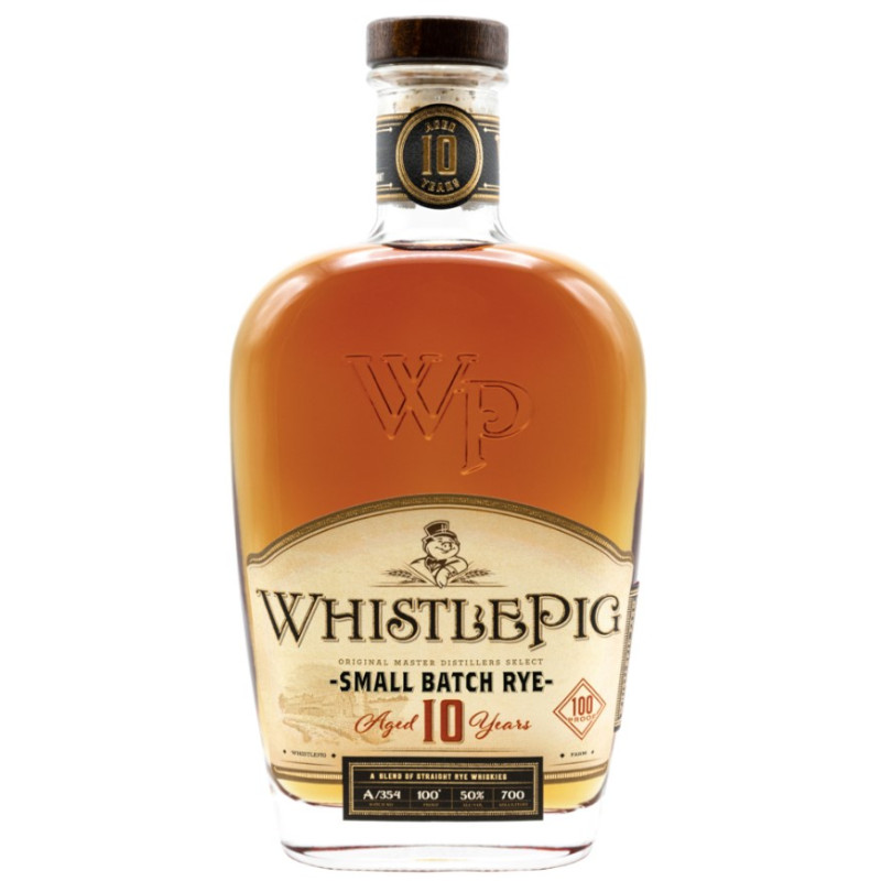 WHISKEY 10 YEARS OLD WHISTLE PIG 50 CL