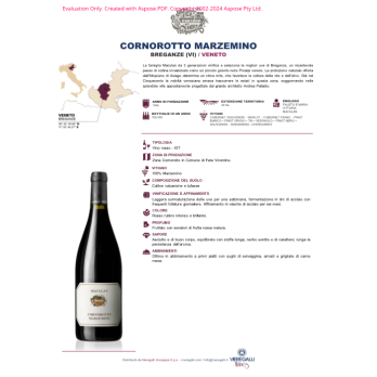 VINO ROSSO CORNOROTTO MARZEMINO MACULAN 75 CL