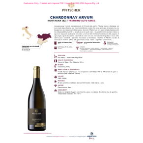 VINO BIANCO CHARDONNAY ARVUM PFITSCHER 75 CL