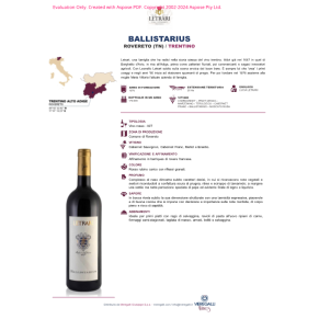 VINO ROSSO BALLISTARIUS LETRARI 75 CL