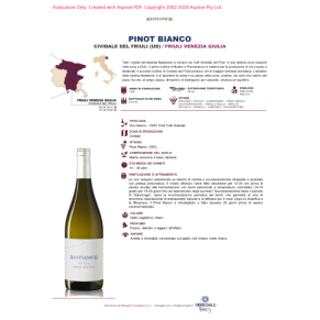 VINO BIANCO PINOT BIANCO BASTIANICH 75 CL