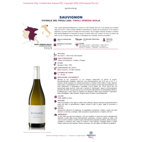 VINO BIANCO SAUVIGNON BLANC BASTIANICH 75 CL