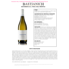 VINO BIANCO SAUVIGNON BLANC BASTIANICH 75 CL