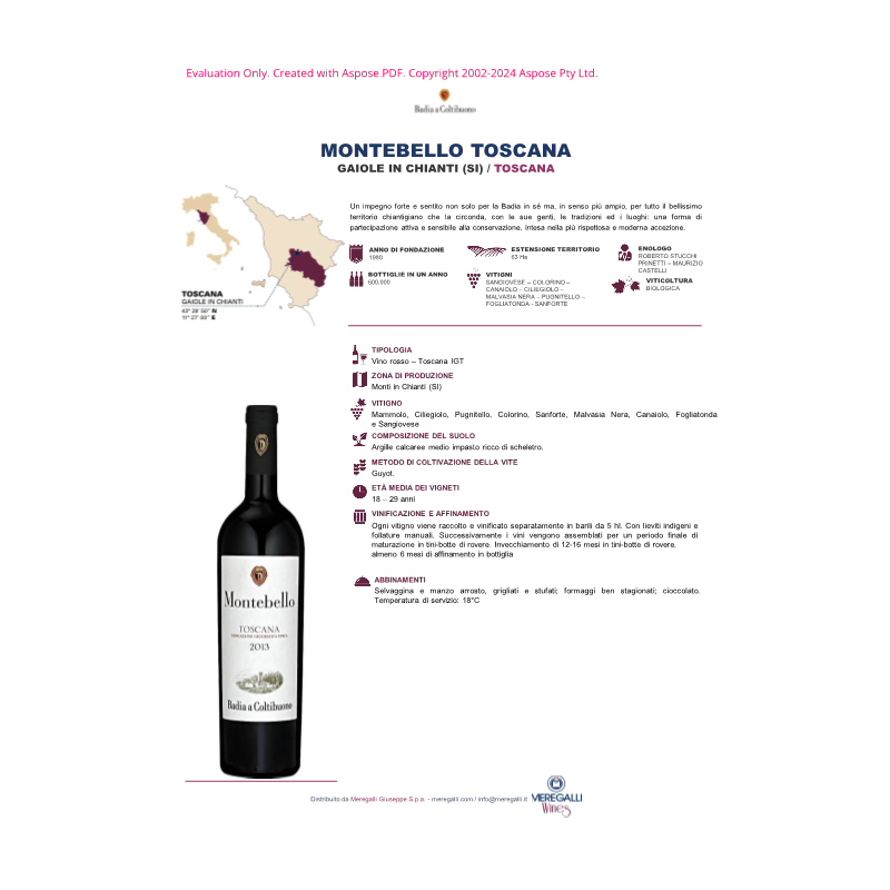 VINO ROSSO MONTEBELLO TOSCANA BADIA A COLTIBUONO 7