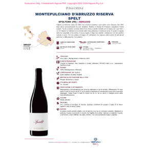 VINO ROSSO MONTEPULCIANO SPELT LA VALENTINA 75 CL