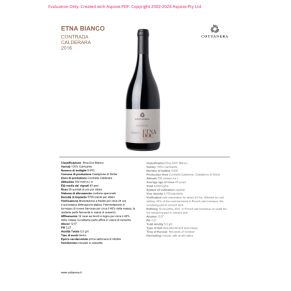 VINO BIANCO CALDERARA ETNA DOC COTTANERA 75 CL