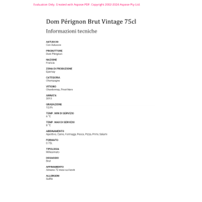 CHAMPAGNE VINTAGE ASTUCCIO DOM PERIGNON 75 CL