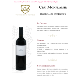 VINO ROSSO BORDEAUX SUP. CRU MONPLASIR 75 CL