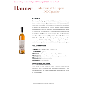 VINO PASSITO MALVASIA LIPARI DOC HAUNER 50 CL