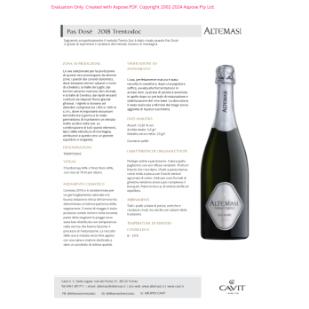 SPUMANTE BRUT TRENTODOC PAS DOSE' ALTEMASI 75 CL